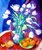 ALYN FENN ~ Tulips & Tangerines - oil on canvas - €450