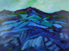 TERRY SEARLE ~ Blue Rocks - acrylic & paper on canvas - 46 x 61 cm - €600 - SOLD
