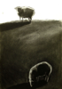 MARTA SWIERAD ~ Sheep in the Morning 1 - charcoal on paper - 42 x 30 cm - €220