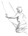 ANN MARTIN ~ Girl on a Swing Schull, Co.Cork - graphite - 28 x 21 cm - €150