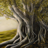 BIRGITTA SAFLUND ~ Fig Tree I - oil on board - 18 x 18 cm - €325
