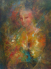 NONA PETTERSEN ~ Though a Mirror Darkly - oil on gesso panel - 61 x 46 cm