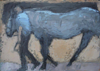 CHRISTINE THERY - Blue Horse - oil on canvas - 25.5 x 35.5 cm - €480