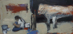 CHRISTINE THERY - Four Buckets & a Book - oil on canvas - 25 x 51 cm - €750