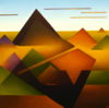 KYM LEAHY - Pyramid Landscape - acrylic on canvas - 30 x 30 cm - €350