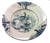 LEDA MAY - Plate VI - ceramic painted cobalt & black stain - 30 cm diameter - €245