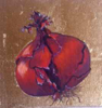 LYNDA MILLER - BAKER - Red Onion - egg tempera on wood - 30 x 28 cm - €375