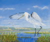 PETER WOLSTENHOLME - Spoonbills arrive in Timoleague - oil on canvas  - 50 x 60 cm - €1400