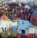 CATHERINE WELD - Blue Goat House - oil on paper - 36 x 38 cm - €450