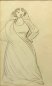 HENRI GABRIEL IBELS - La Diva Operatique - pencil drawing 1933 - €500 - SOLD