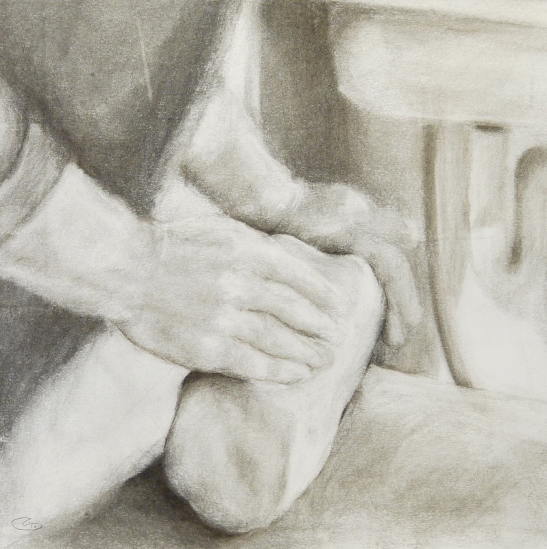 CECELIA THOLE - Potters Hands 1 - charcoal drawing - €300