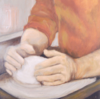 CECELIA THOLE - Potters Hands 3 - oil on canvas - €380