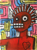 PAUL FORDE CIALIS - Proromal tribal lover - acrylic on canvas - 41 x 31 cm - €250