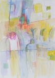 NIGEL JAMES - Courtyard 1 - watercolour & crayon on paper - €360 - SOLD