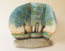 DAVID SEEGER - The Ash Trees - ceramic on stone - 34 x 34 cm - €950