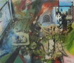 DICK RICHARDS - Furure Memory - mixed media on canvas - 40 x 47 cm - €300