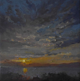 FIONA POWER - Sunset - oil on canvas - 15 x 15 cm -€250