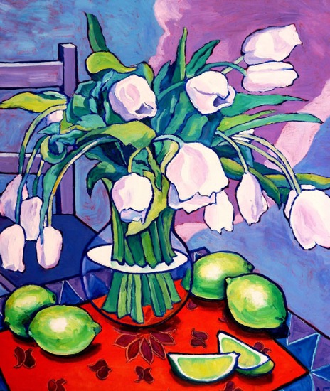 ALYN FENN ~ Tulips & Limes - Oil on Canvas