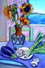ALYN FENN ~ Sunflowers & Aubergine - Oil on Canvas