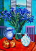 ALYN FENN ~ Irises & Pomegranates - Oil on Canvas