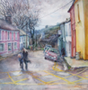 ANN MARTIN ~ Pier Road, Schull - watercolour on rag                                                                               54 x 53 cm - €4200
