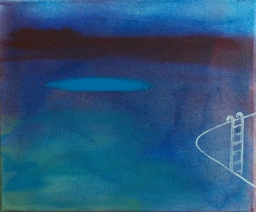 FIONA WALSH ~  Antevasin Blue - oil on canvas - 25.5 x 30.5 cm - €300