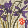 JEAN BARDON - Winter Irises - etching with gold leaf - 43 x 39 cm