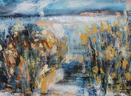 JUDY HAMILTON ~ Autumn Lake - Oil on Linen - 76x101 cm - €1300 