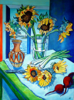 ALYN FENN ~ Sunflowers & Beets - oil on canvas - €950