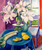 ALYN FENN ~ Lillies & Leeks - oil on canvas - €750