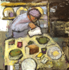 CHRISTINE THERY ~ Tea for Two - oil on canvas - 76 x 76 cm - €3100