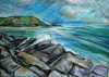 ALYN FENN ~ Seascape I - oil pastel on paper - 30 x 42 cm - €225