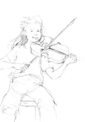 ANN MARTIN ~ Girl with Violin Skeagh, Co.Cork - graphite - 28.5 x 21 cm - €200