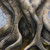 BIRGITTA SAFLUND ~ Fig Tree II - oil on board - 18 x 18 cm - €325