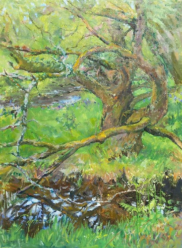 DAMARIS LYSAGHT ~ Animal Spirit Tree - Oil on Canvas on Board - 40 x 30 cm - €725