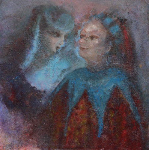 NONA PETTERSEN ~ A Word in your Ear - oil on gesso panel - 20 x 20 cm