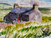 PATRICIA CARR ~ Hillside Ruin, Ballybane - watercolour, pen & ink - 56 x 51 cm - €550