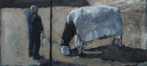CHRISTINE THERY - A Bucket and a Bed Sheet - oil on canvas - 25 x 56 cm - €1100