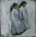CHRISTINE THERY - Cow Girls - oil on canvas - 20 x 25 cm - €410 - SOLD