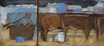 CHRISTINE THERY - Cowherd Resting - oil on canvas - 23 x 56 cm - €850