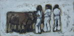CHRISTINE THERY - Three Girls in White - oil on canvas - 25 x 51 cm - €560
