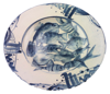LEDA MAY - Plate V - ceramic painted cobalt & black stain - 30 cm diameter - €245