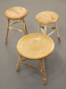 ALISON OSPINA - Circular top elm tripod stool - €180 (2) - 3 legged Oak top table €240