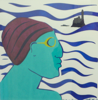 AYELET LALOR - Bather with Purple Hat - silk screen - edition 1/2 - 50 x 50 cm - unframed €150