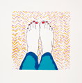 AYELET LALOR ~ Feet on Hospital Sheet - edition of 5 - 46 x 54 cm - framed €250, unframed €190