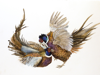 BIRGITTA SAFLUND - Pheasants discussing Women - watercolour - 57 x75 cm unframed - €750