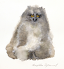 BIRGITTA SAFLUND - Great Eagle Owl - Teenager - watercolour - 32 x 36 cm framed - €275