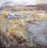 CHRISTINE THERY - Deserte Boat Series, Meadow Mud - oil on canvas - 76 x 76 cm - €2800