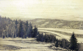 UNIDENTIFIED - German Artist 20th C - Wooded landscape - pencil - signed - €100  -SOLD