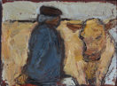 CHRISTINE THERY -Checking the Farmer - oil on canvas - 18 x 24 cm - €300 - SOLD